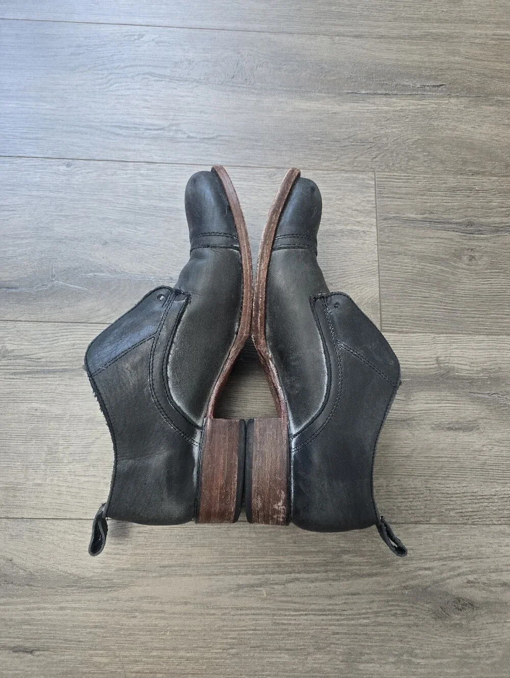 Freebird by Steven Mabel Black/ Dark Heather Grey Leather Oxford Womens Size 8